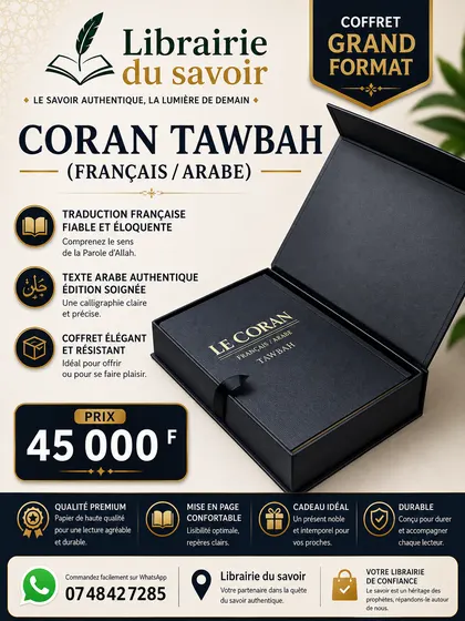 Affiche : Le Coran Tawbah — français / arabe, coffret grand format